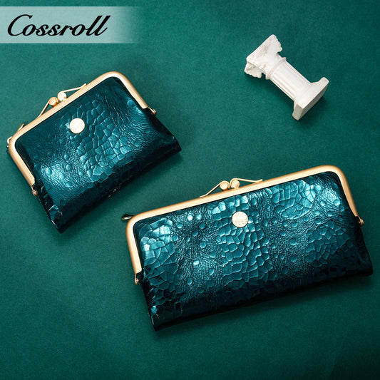 Top-Selling Genuine Leather Women's Wallets Bright leather crocodile texture patent leather