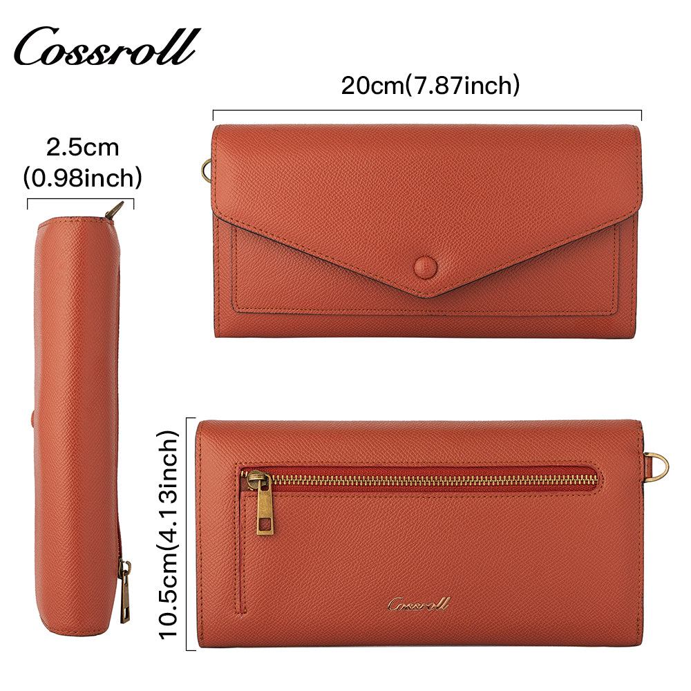 Factory custom short simple leather purse for women cowhide coin bag for women purse money clip