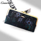 Factory custom 2023 fashion vintage pattern purse women's long and short leather purse holding large capacity wallet