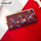 Factory custom 2023 fashion vintage pattern purse women's long and short leather purse holding large capacity wallet