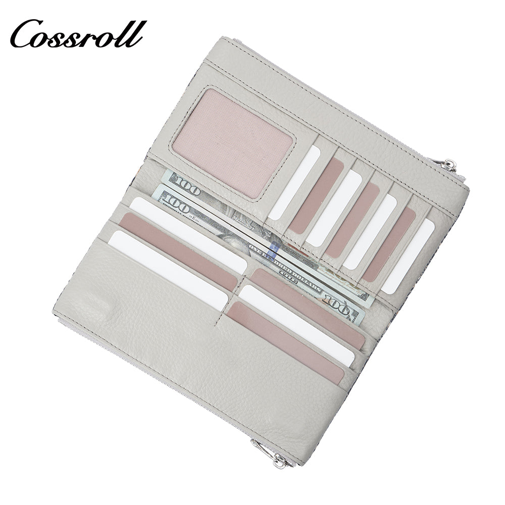 Women's Snake Skin Wallet, Fashionable Multi-Card Large Capacity Long Zipper Wallet