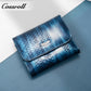 Factory custom purse Women's short long patent leather all-in-one leather triple fold multi-card cowhide wallet multi-function card bag