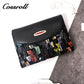 New fashion light luxury high-end large capacity multi-functional printed abrasive leather wallet