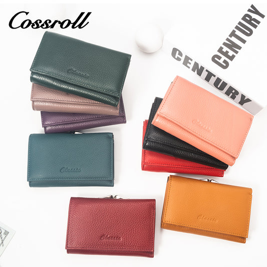Soft Bifold Leather Short Wallet Card Slots For Women