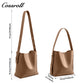 Head layer cowhide bucket bag shoulder bag simple fashion pure color commuter bag
