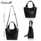 Women's Cowhide Commuter Hand Tote Bag, Minimalist Crossbody Bag with Adjustable Shoulder Strap