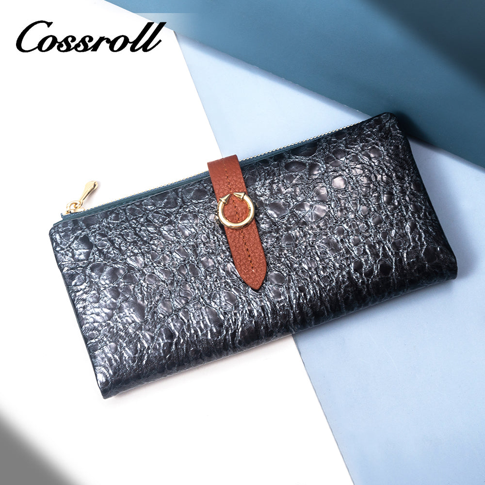 2023 Best New Products dark blue long leather wallet women With Top Selling