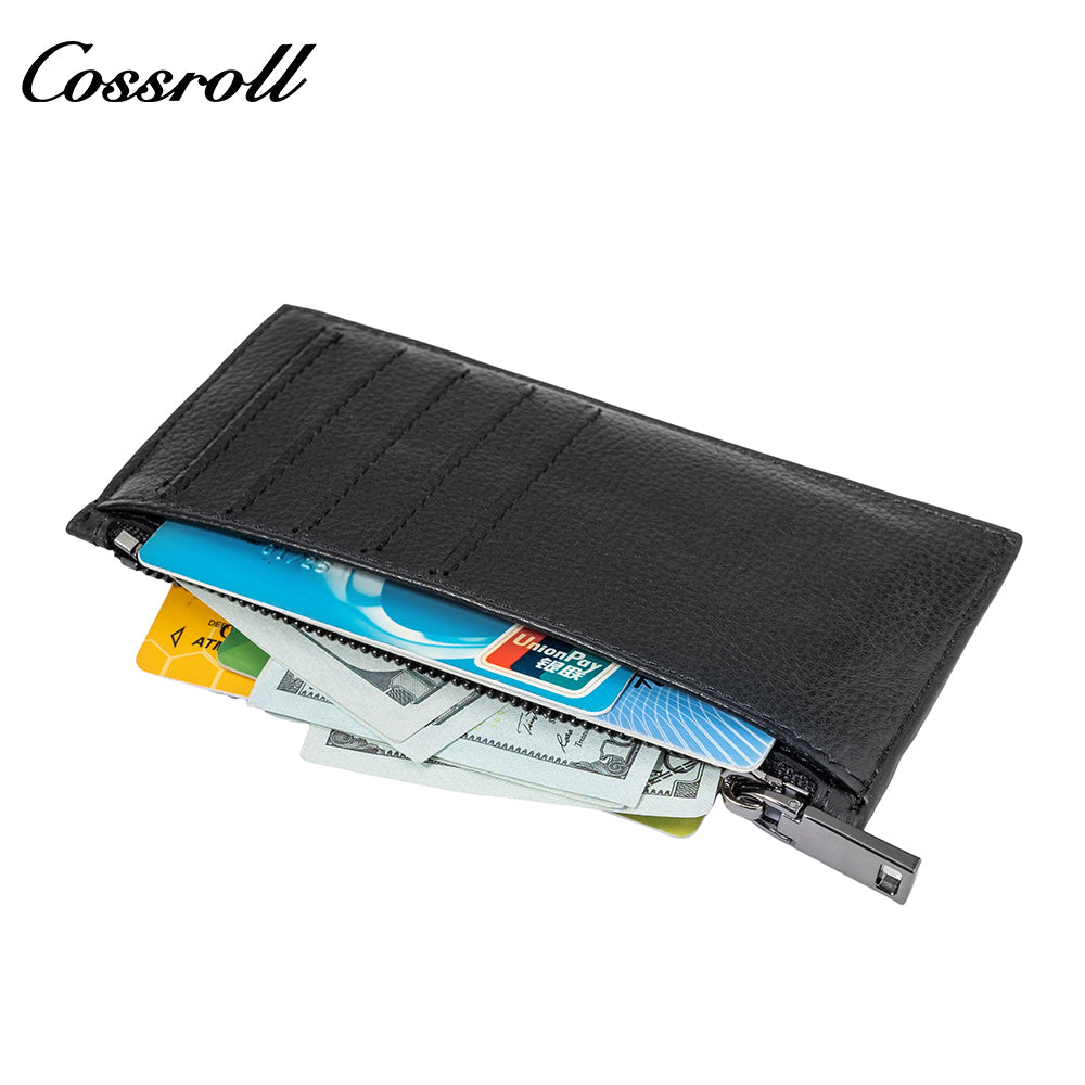 Men's Long Zip Genuine Leather Wallet Large Capacity Multi Card Slots