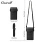 Grain Leather Phone Crossbody Bag, 2-in-1 Cowhide Purse with Zipper Cash & Card Slots
