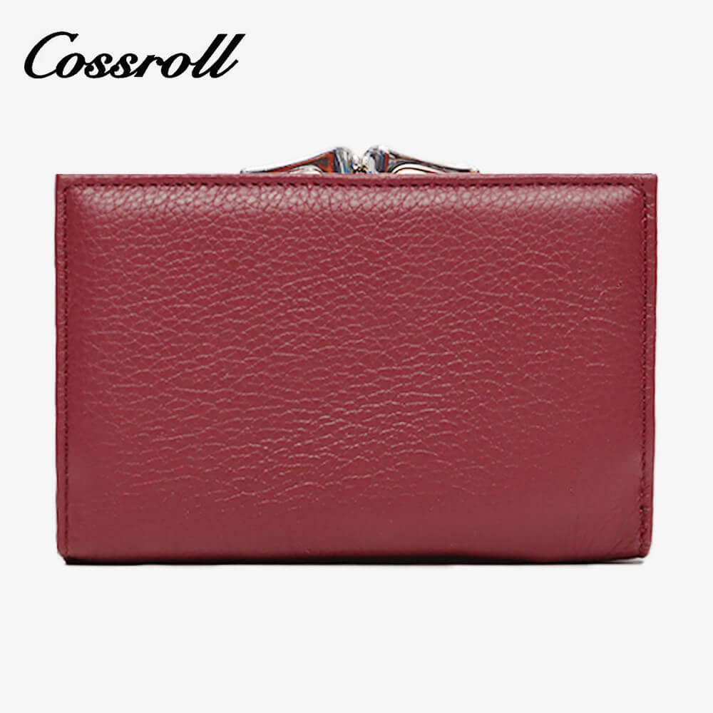 Thick Short Leather Wallet Manufacturer Tricolor For Women