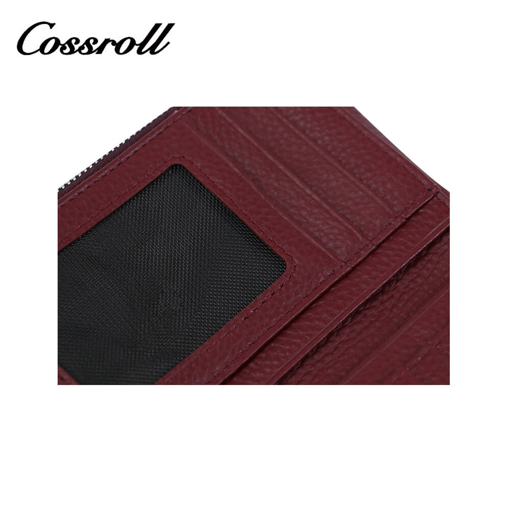 Cossroll Tricolor Trifold Short Cowhide Leather Wallets Manufacturer