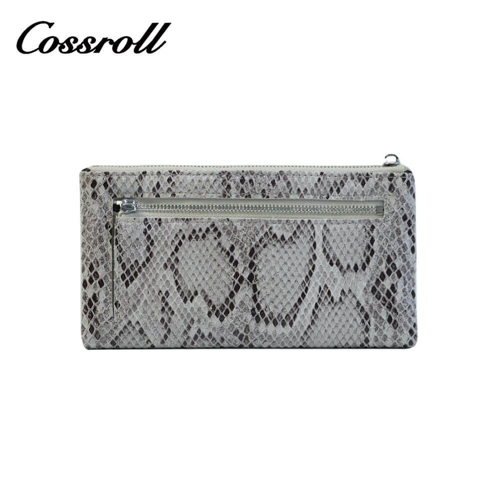 Python Print Zipper Long Leather Wallets Manfacturer Wholesaler