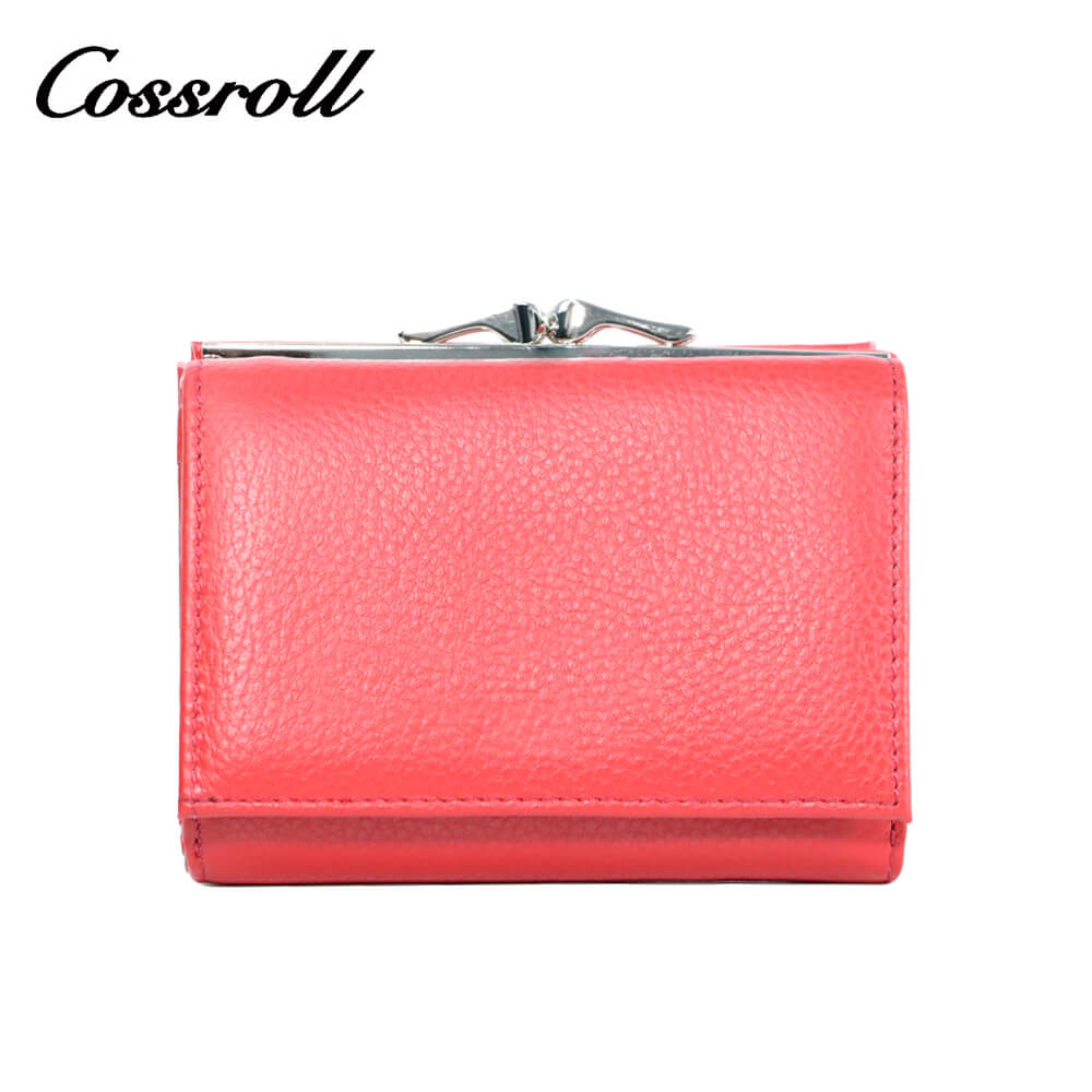 Cossroll Women Leather Coin Purse Trifold Short Wallets Wholesale Manufacturer