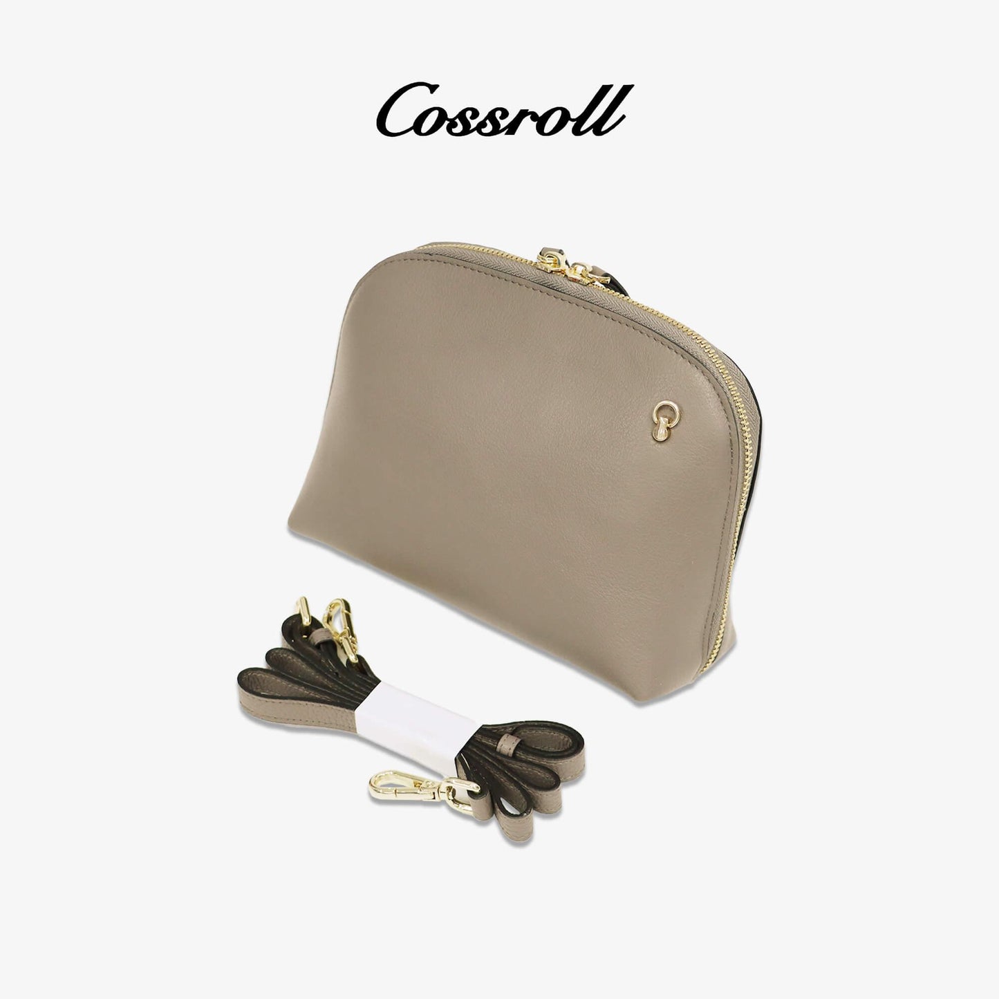 Women Round Zip Purse Crossbody Bag - cossroll.leather