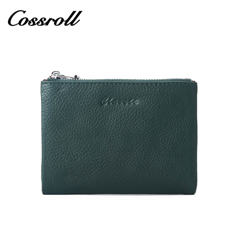 Cossroll Double Zip Short Real Leather Wallet Manufacturer