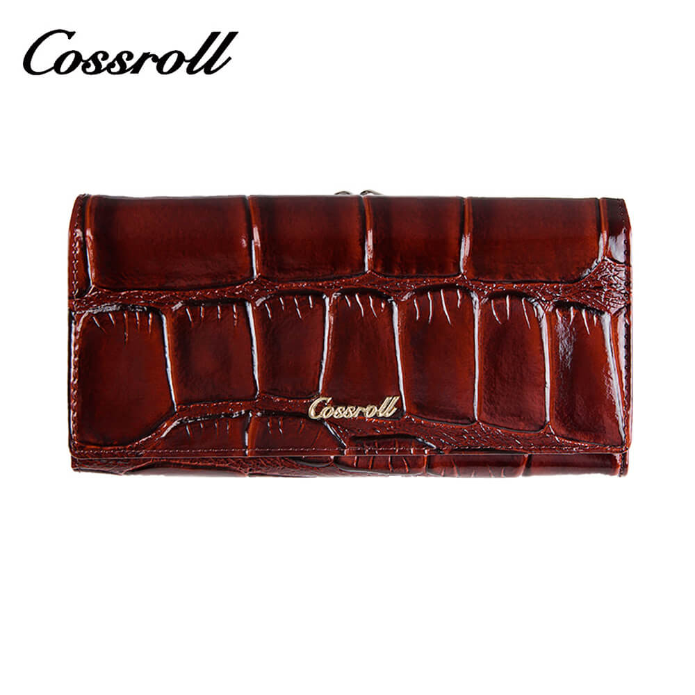 Cossroll Crocodile Long Patent Leather Wallet Manufacturer