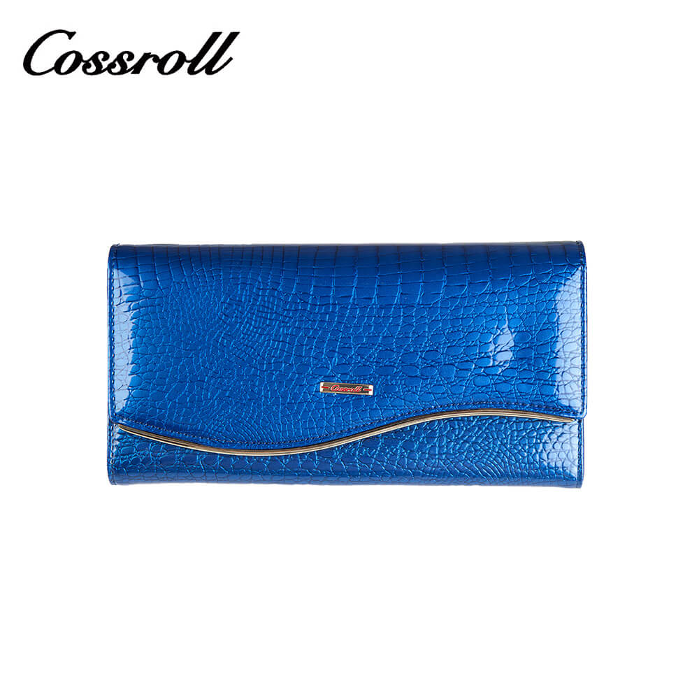 Crocodile Envelop Women Long Patent Leather Wallets Manufacturer