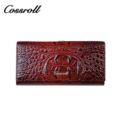 Cossroll Vintage Crocodile Lady Long Leather Wallets Manufacturer