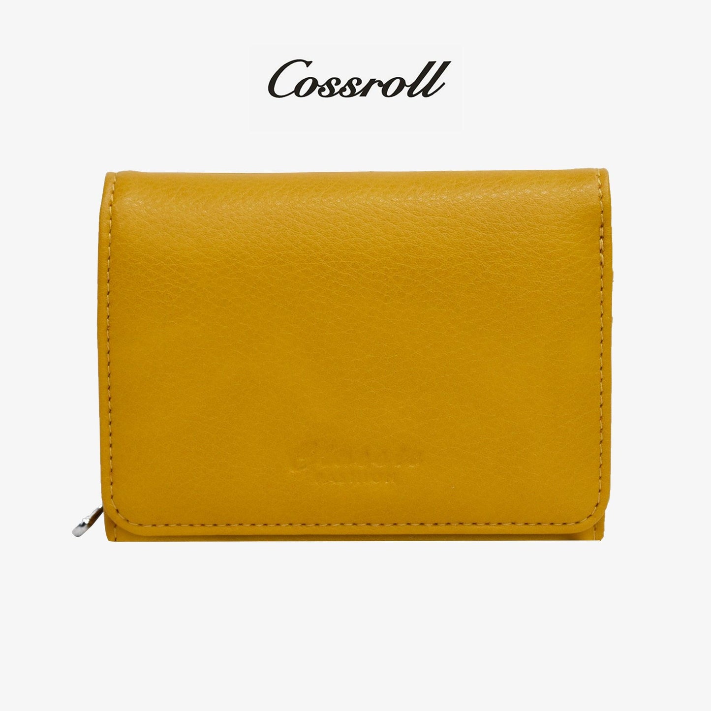 Genuine Leather Trifold Short Wallet - cossroll.leather