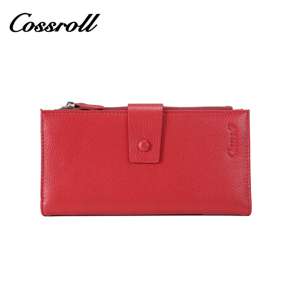 Women Cowhide Lychee Long Leather Wallet Manufacturer