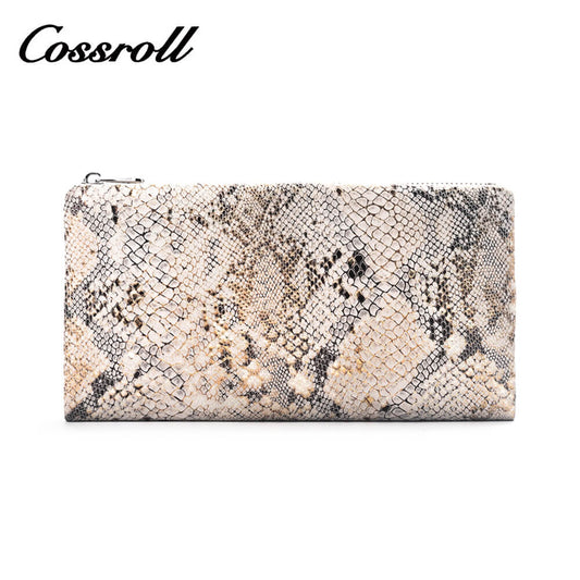 Cossroll Snakeskin Print Lambskin Leather Wallets Manufacturer