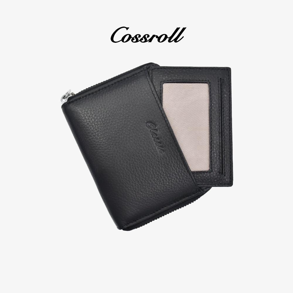 Zipper Leather Coin Purse Card Slots Wallet Wholesale - cossroll.leather