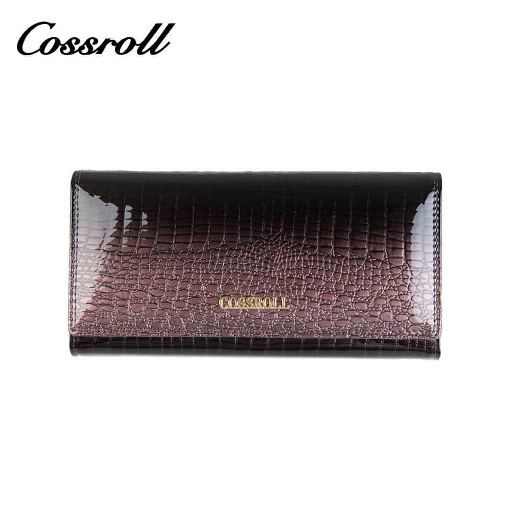 Cossroll Crocodile Bifold Long Cowhide Leather Wallet Manufacturer