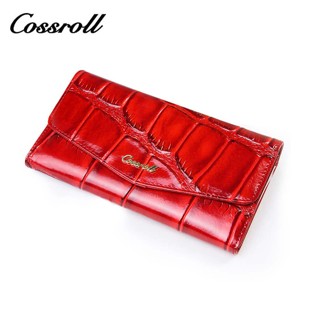 Cossroll Ladies Long Patent Leather Wallet Manufacturer