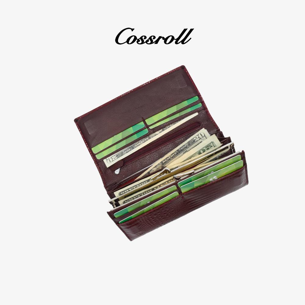 Glossy Ladies Leather Long Wallet - cossroll.leather