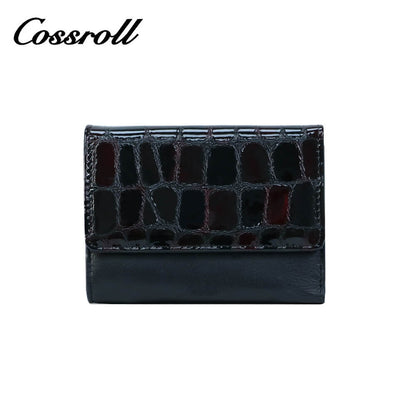 Cossroll Crocodile Patent Leather Bifold Short Wallets Wholesale