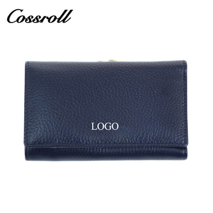 Cossroll Trifold Cowhide Leather Short Wallet Wholesale