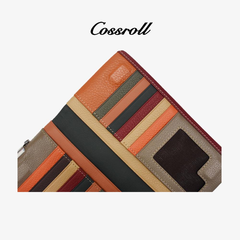 Women Bifold Leahter Long Wallet With Card Slots - cossroll.leather