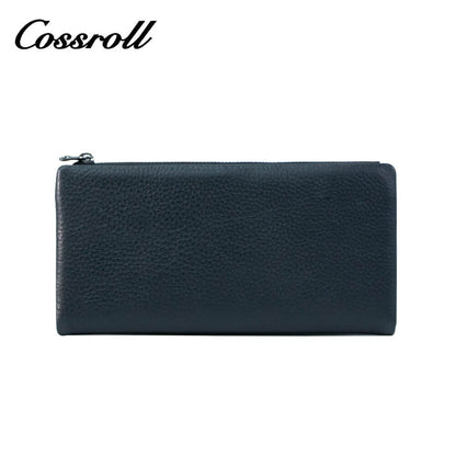 Cossroll Men Women Bifold Cowhide Leather Long Wallets Manufacturer