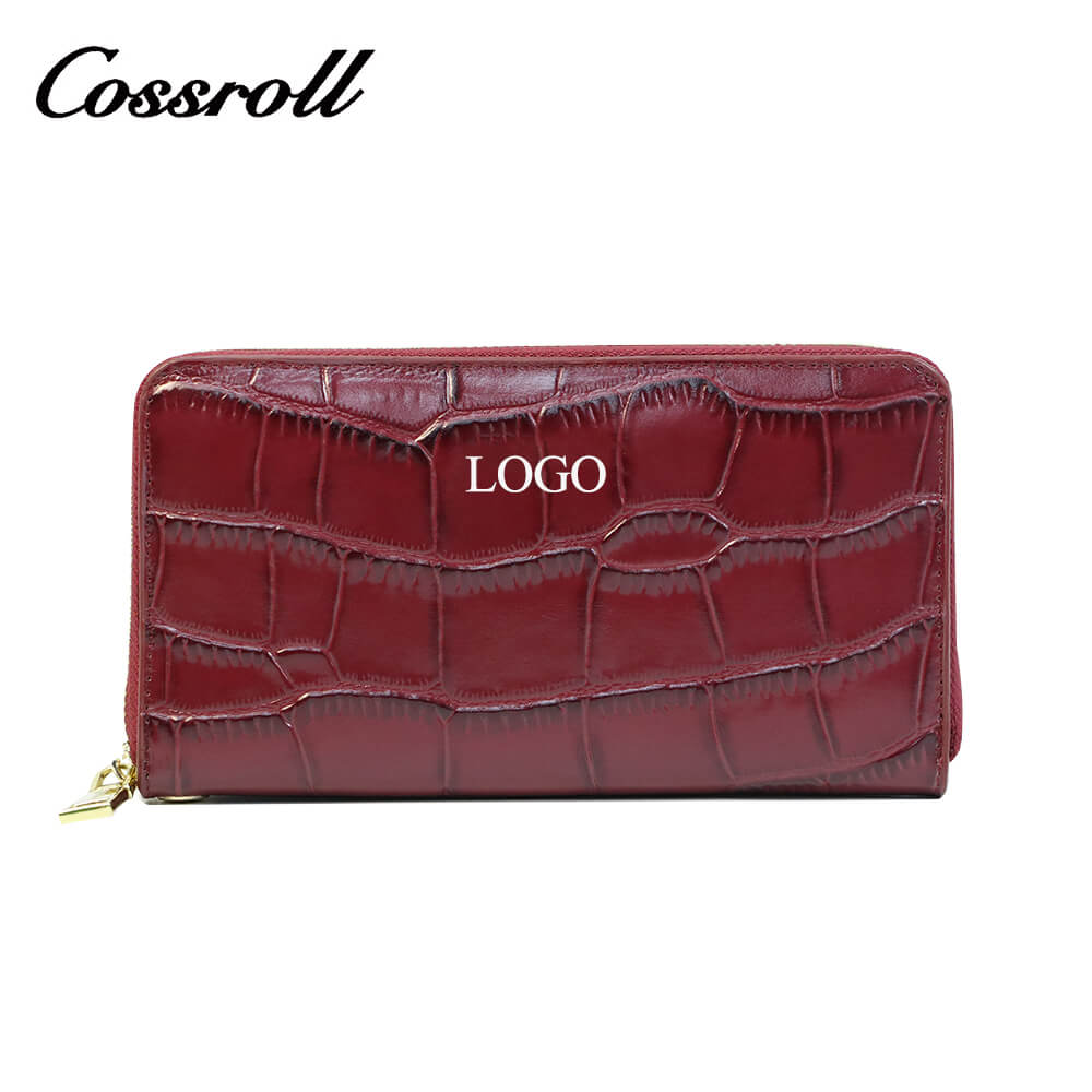 Cossroll Around Zipper Crocodile Leather Wallets Wholesale