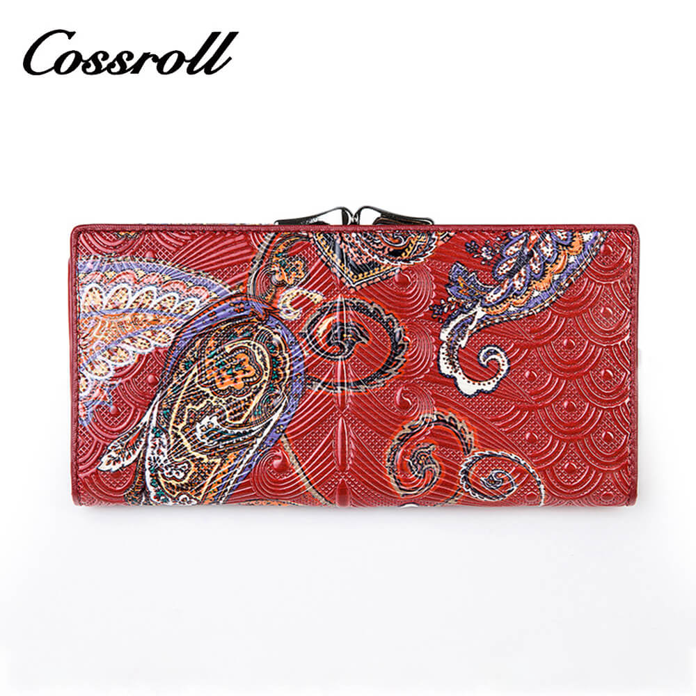 Vintage Floral Lady Long Leather Wallets