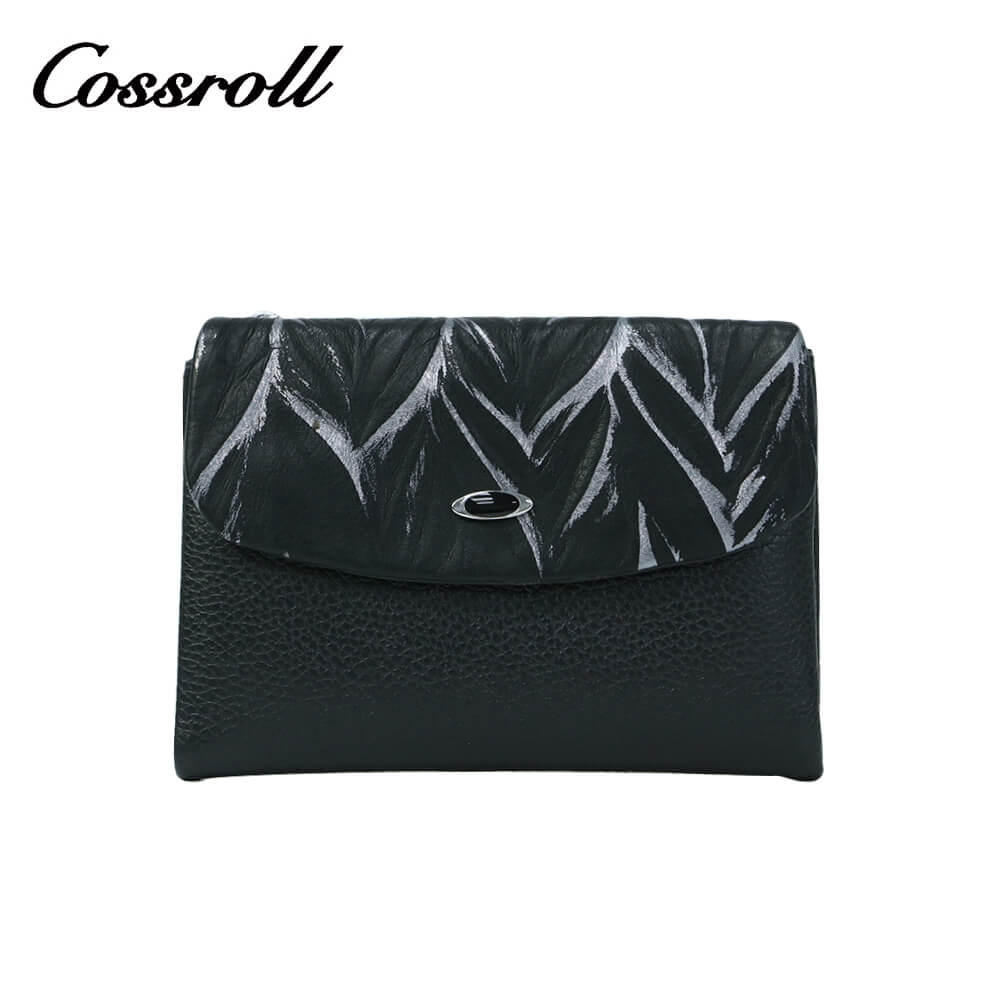 Cossroll Women Bifold Short  Cowhide Leather Wallets Manufactuer