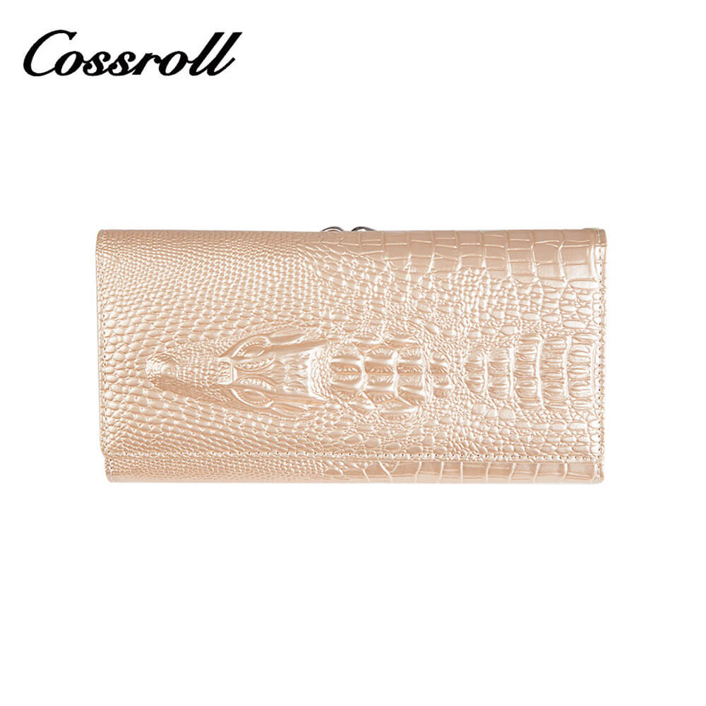 Cossroll Dragon Clutch Lady Long Cowhide Leather Wallets Manufacturer