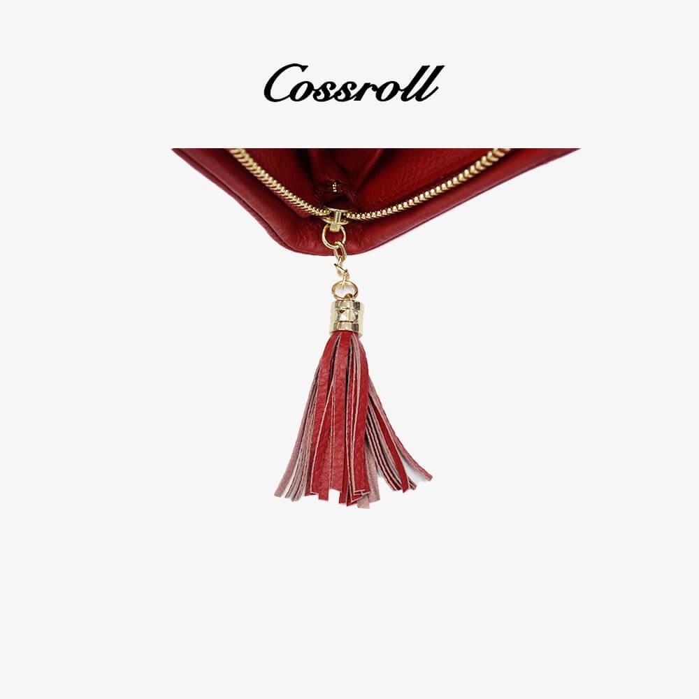 Leather Long Wallet With Tassel Customized Wholesale - cossroll.leather