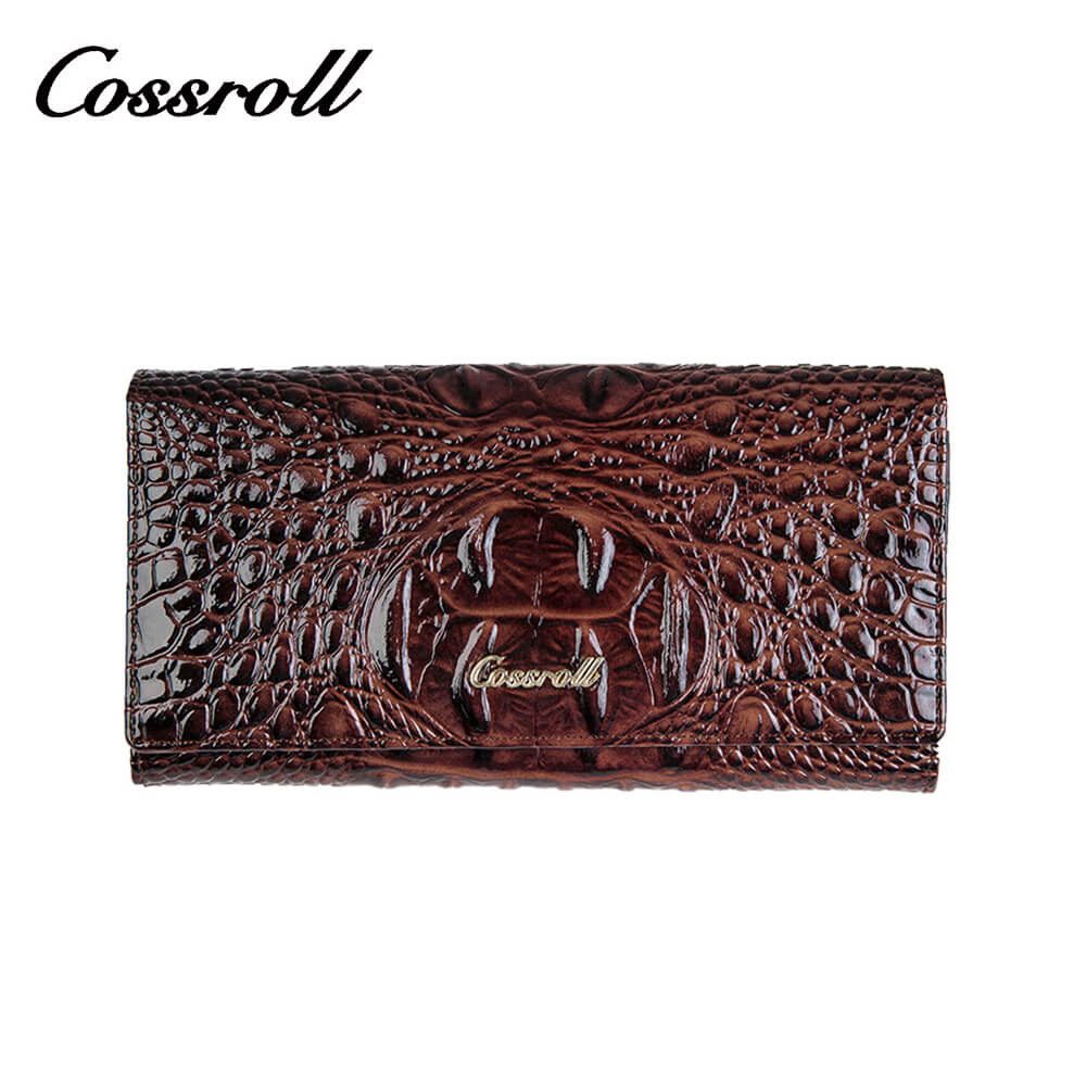 Cossroll Classic Crocodile Lady Long Leather Wallets Manufacturer