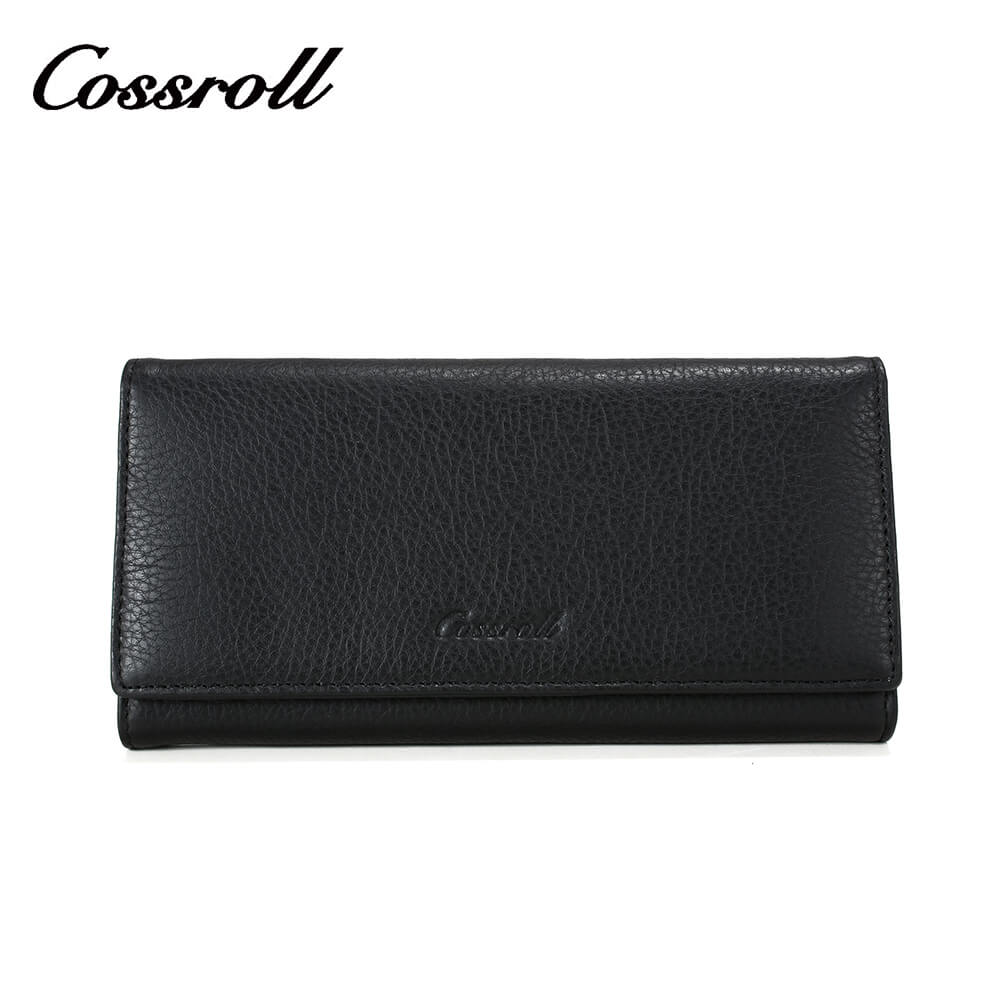 Women Long Cowhide Lychee Leather Wallet Manufacturer