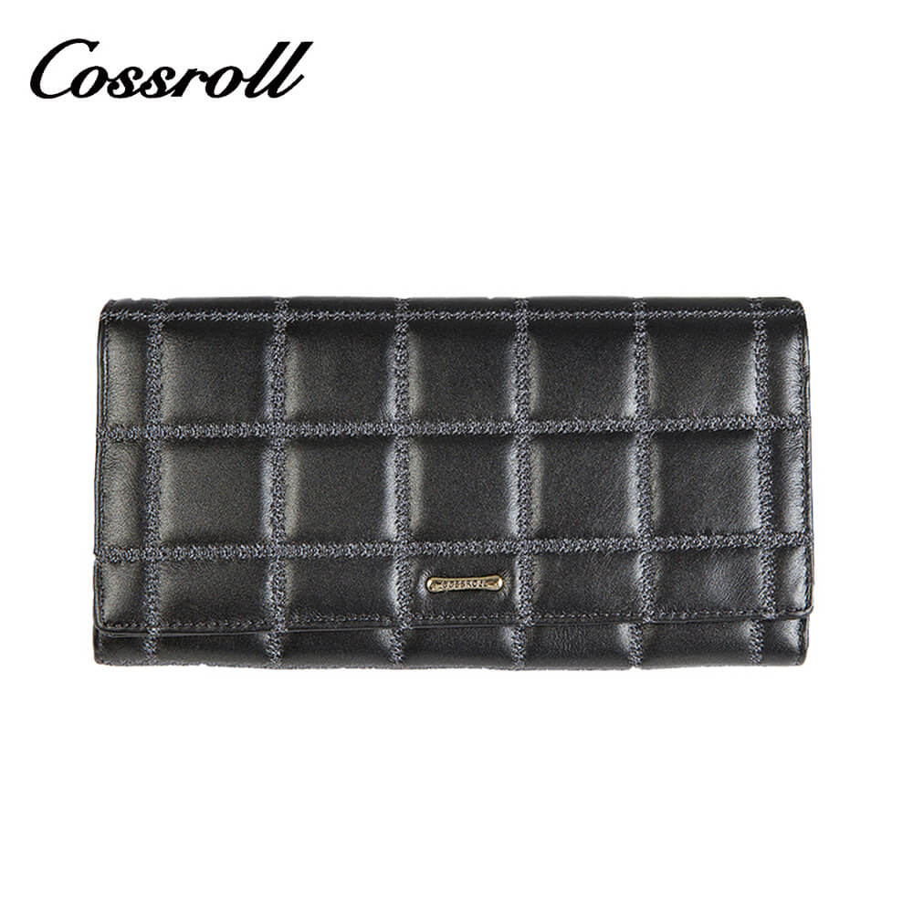 Cossroll Chocolate Texture Long Cowhide Leather Wallet Manufacturer