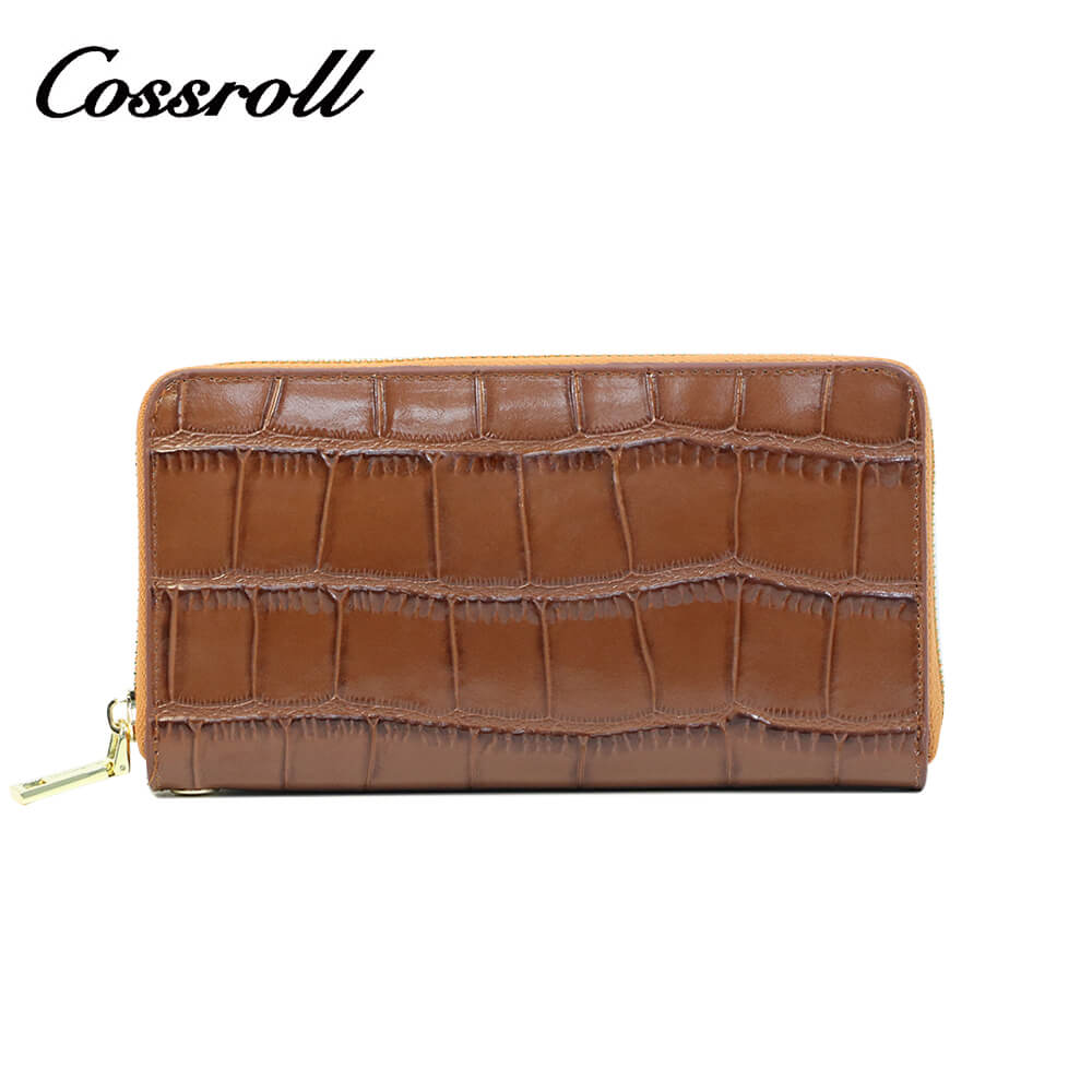 Cossroll Around Zipper Crocodile Leather Wallets Wholesale