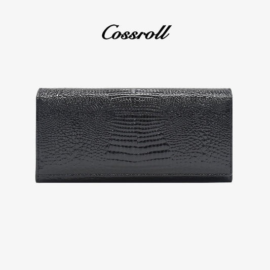 Glossy Genuine Leather Long Wallet Wholesale - cossroll.leather