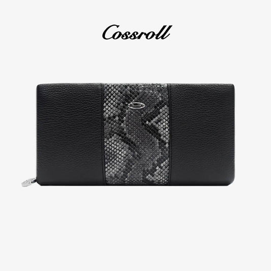 Python Prints Patchwork Leather Wallet For Wholesale - cossroll.leather