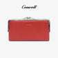 Women Bifold Leahter Long Wallet With Card Slots - cossroll.leather