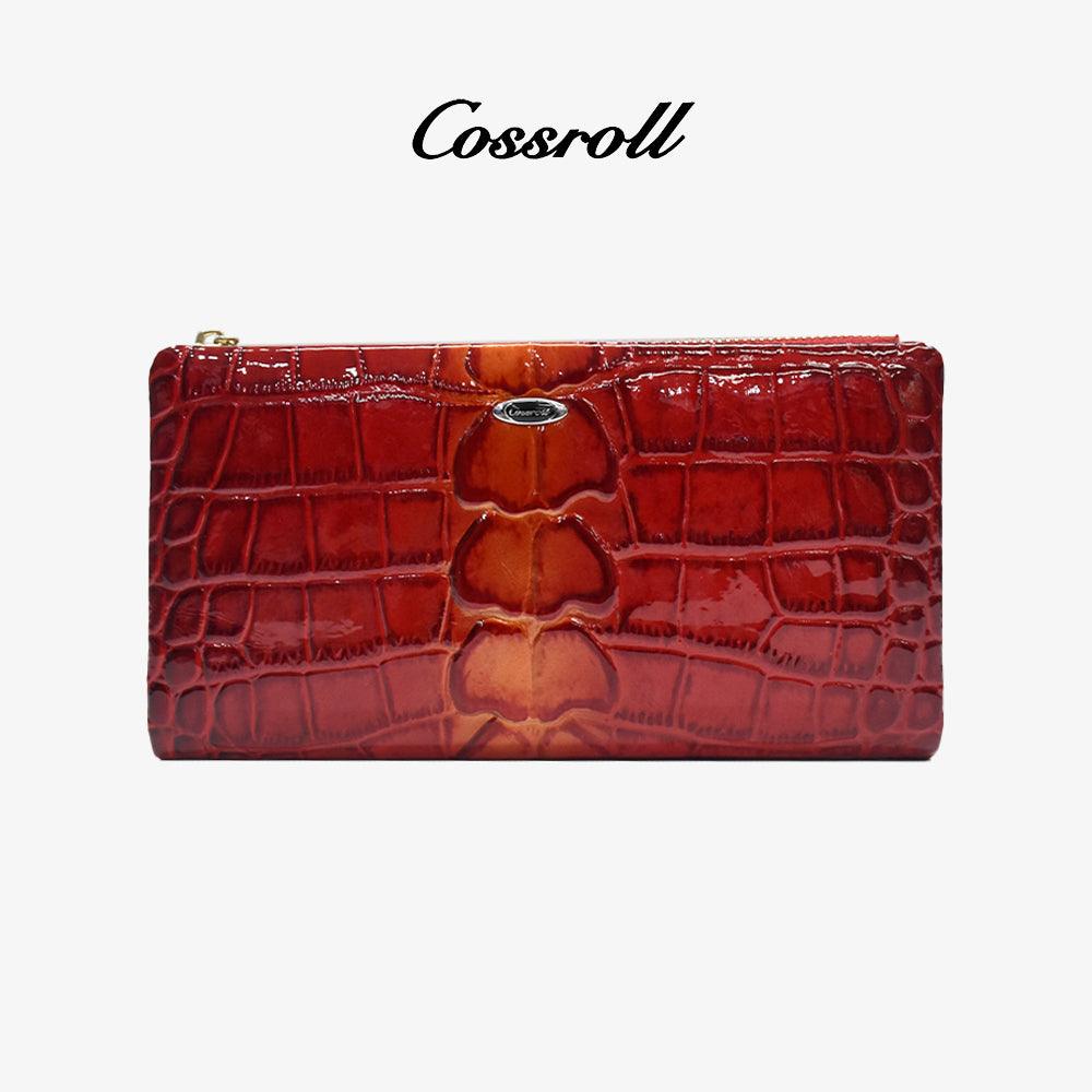 Women Zipper Bifold Wallets Glossy Purse Wholesale - cossroll.leather