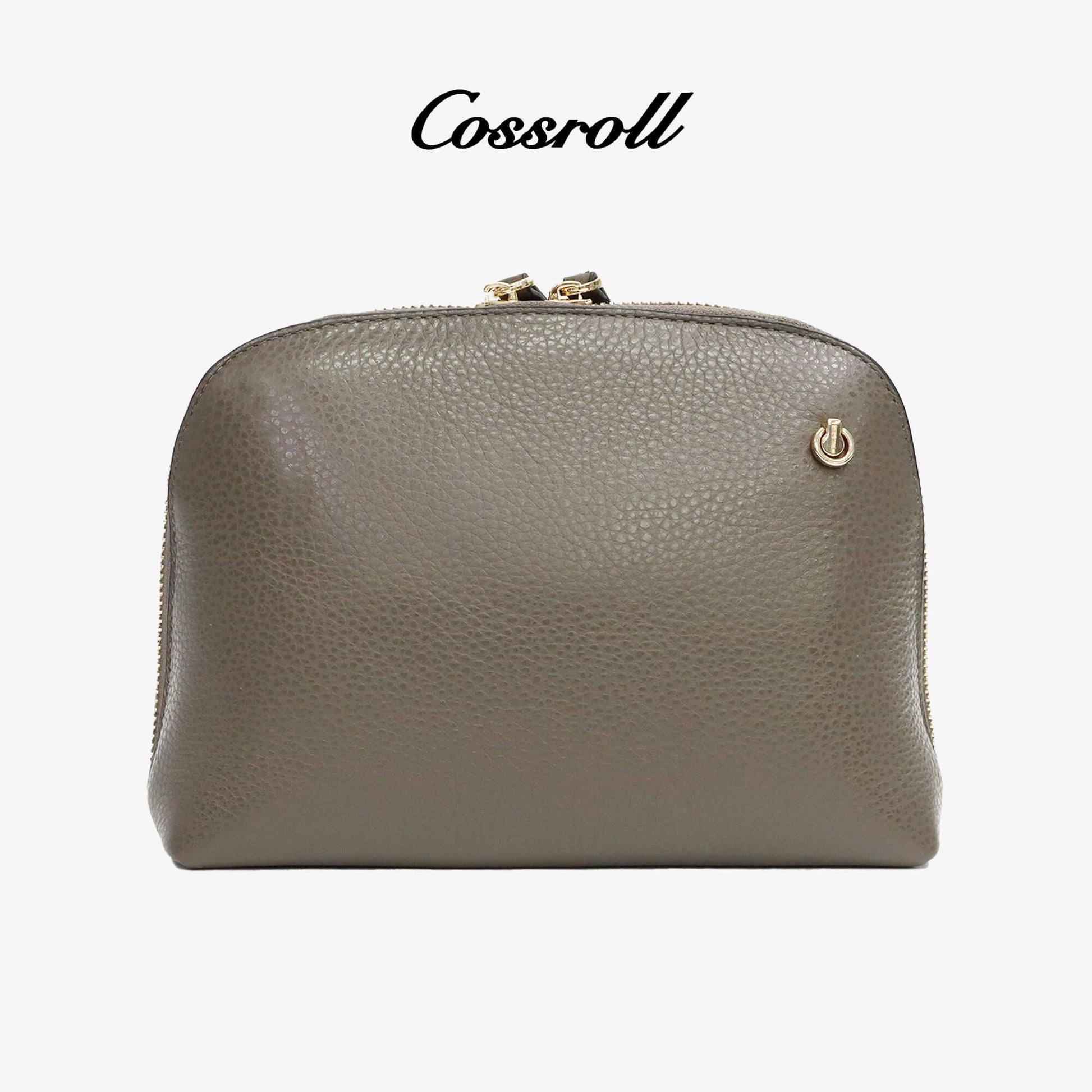 Women Round Zip Purse Crossbody Bag - cossroll.leather