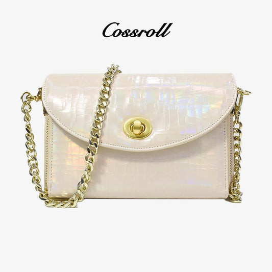 Glossy Women Crossbody Bag Leather Purse With Chain - cossroll.leather