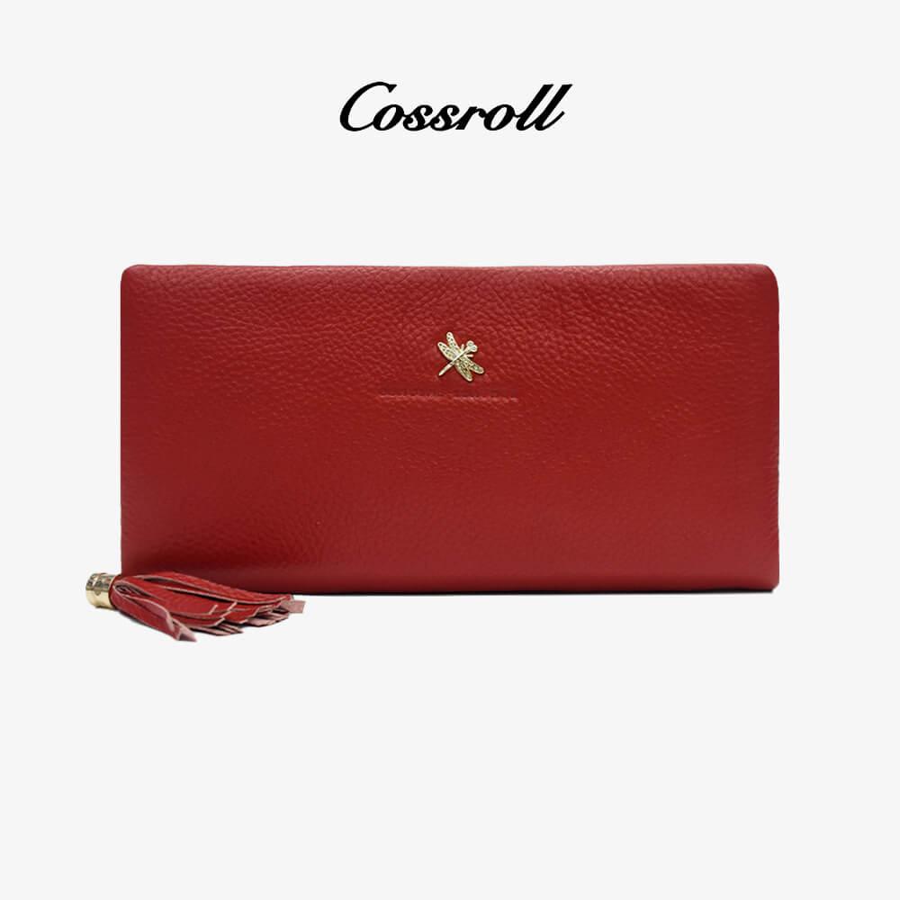 Leather Long Wallet With Tassel Customized Wholesale - cossroll.leather