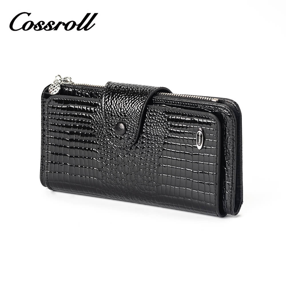 Cossroll Cowhide Patent Leather Wallets Manufacturer